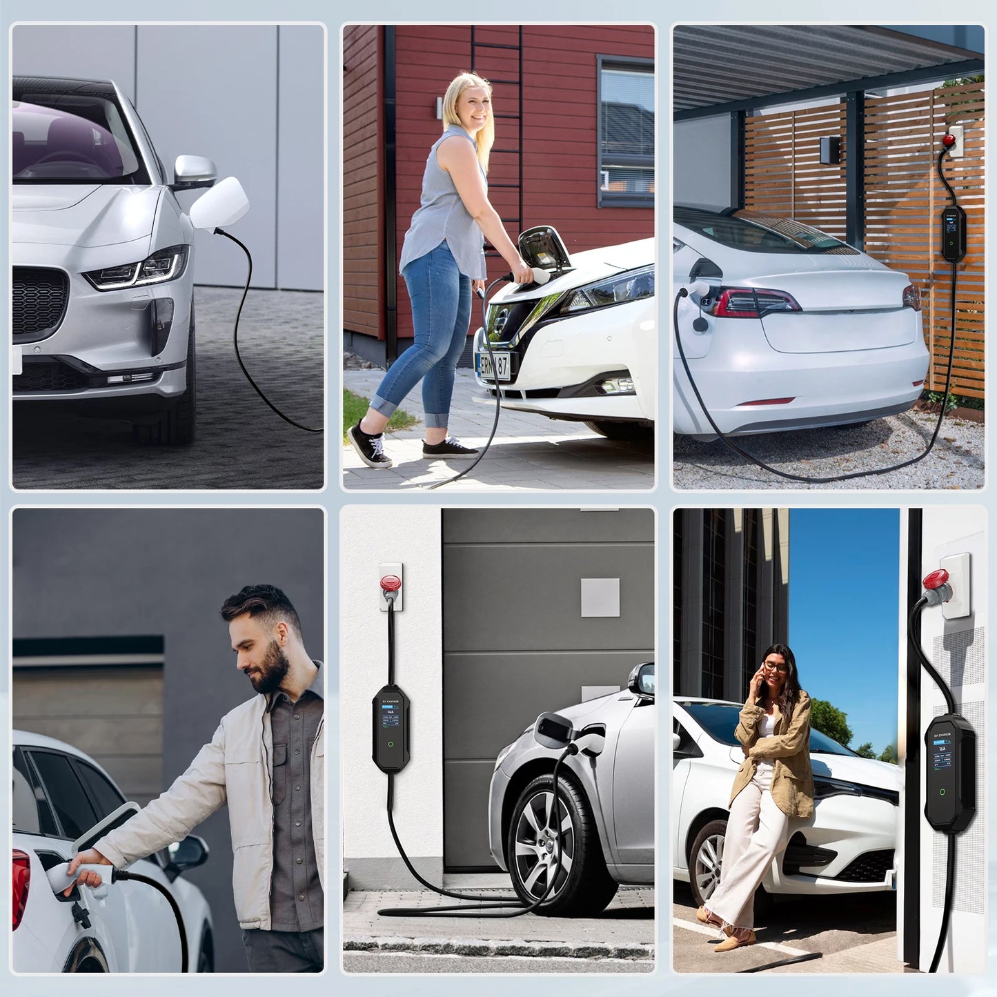 Type2 Portable EV Charger 11KW 16A 3P GBT Car Charger Wi-Fi APP Control EVSE Charging Box CEE Plug for Electric Vehicle