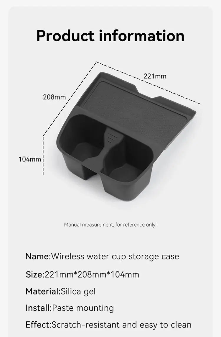 for MG3 MG 3 2023 2024 2025 Car Accessories Armrest Storage Box Center Console Wireless Cup Holder Stowing Tidying Black