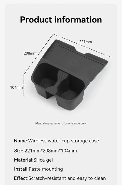 for MG3 MG 3 2023 2024 2025 Car Accessories Armrest Storage Box Center Console Wireless Cup Holder Stowing Tidying Black