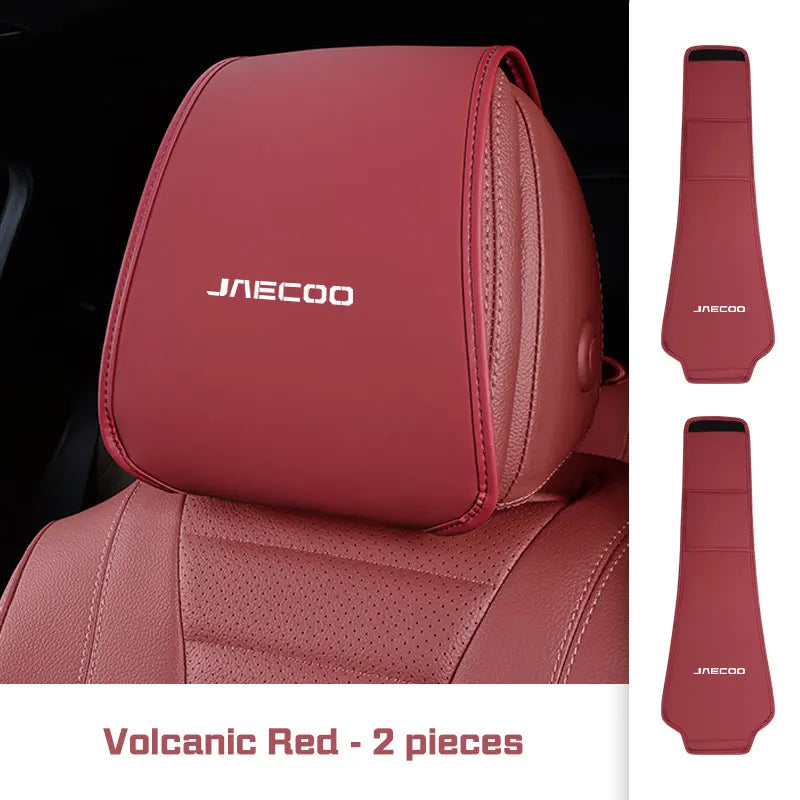 2025 For Chery Jaecoo J7 J8 2024 2023 Microfiber Leather Car Seat Headrest Protective Cover with Storage Bag Decor Accessories