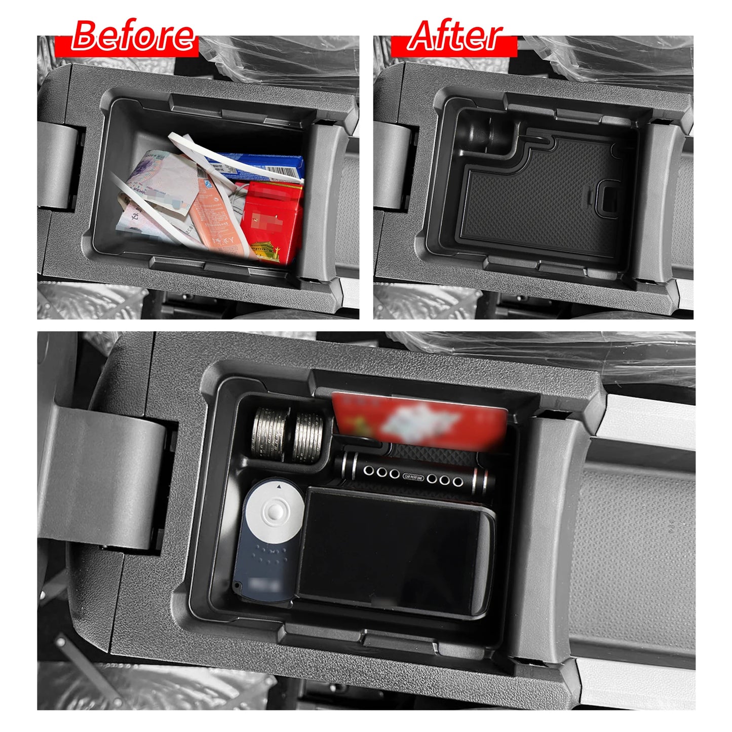 for MG3 MG 3 2023 2024 2025 Car Accessories Armrest Storage Box Center Console Wireless Cup Holder Stowing Tidying Black