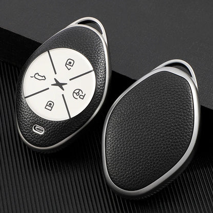 Leather TPU Car Key Fob Case Cover Protector for Xpeng G3  P7
