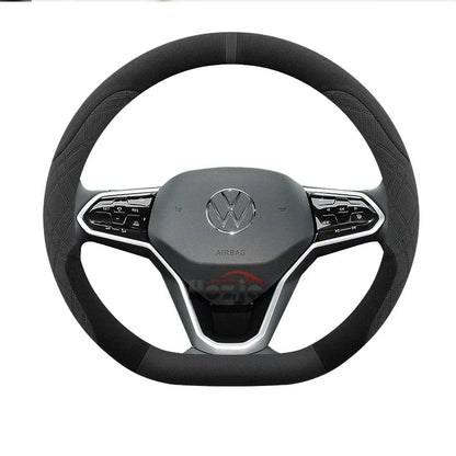 Suede Car Steering Wheel Cover for Volkswagen ID.7 Pro GTX ID.BUZZ