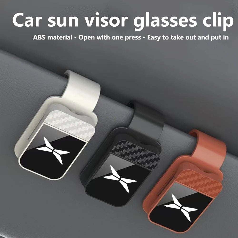 Car Sun Visor Glasses Clip Carbon Fiber Eyeglasses Sunglasses Storage For XPENG Xiaopeng P7 P7i G3 G6 G9 X9 M03 N5 P5