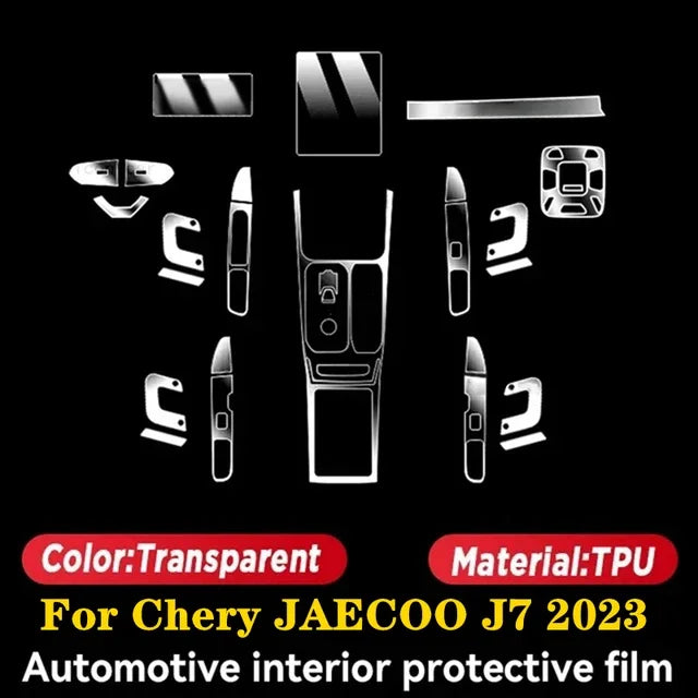 For Chery JAECOO J7 2023Equator Sport Car Interior Accessories Door Center Console Media Dashboard Navigation TPU Protector Film