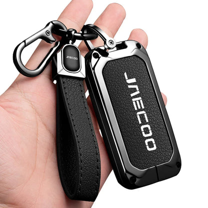 Car Zinc Alloy Leather Key Case Cover Holder For Chery Jaecoo J5 J7