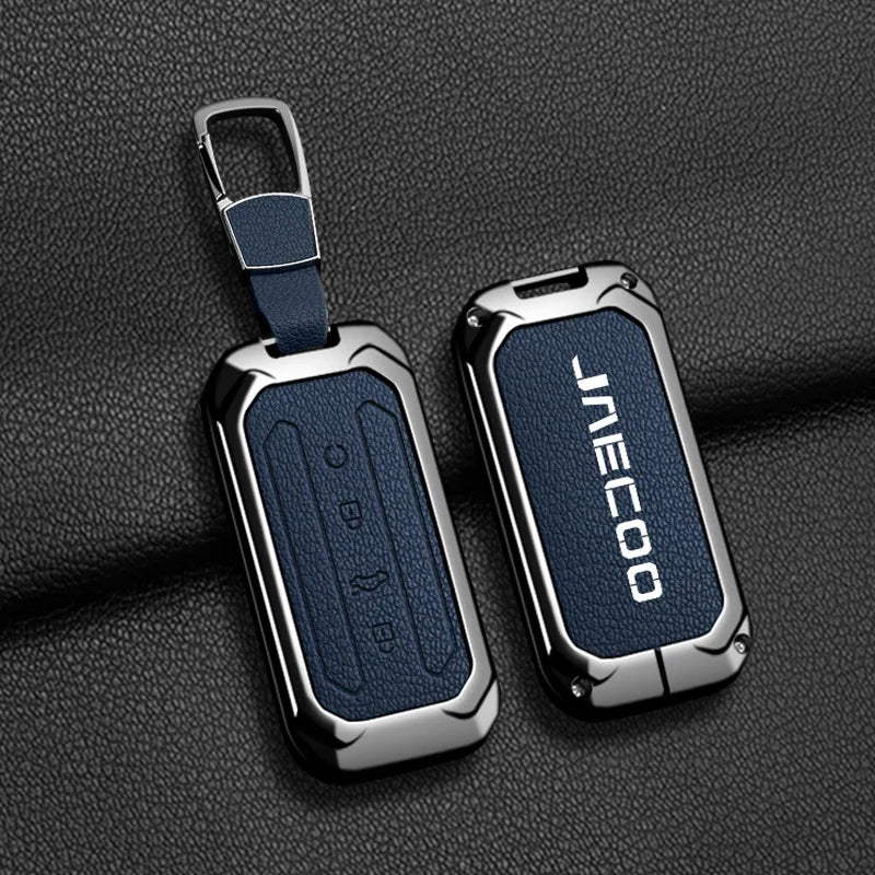 Car Zinc Alloy Leather Key Case Cover Holder For Chery Jaecoo J5 J7