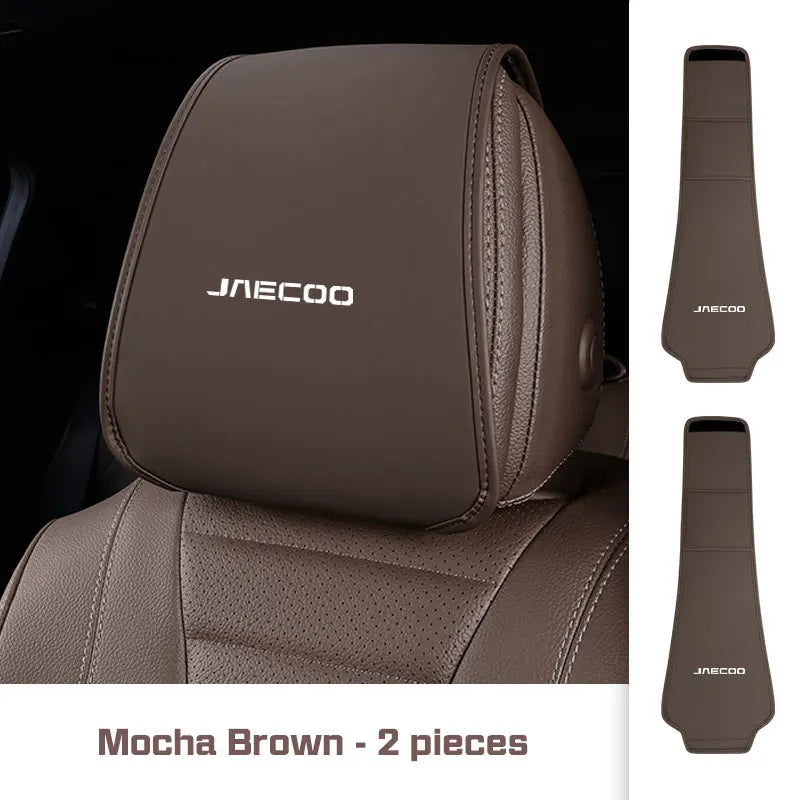 2025 For Chery Jaecoo J7 J8 2024 2023 Microfiber Leather Car Seat Headrest Protective Cover with Storage Bag Decor Accessories