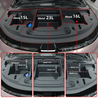 Car Engine Trunk Organizer Box For Xpeng G6 XiaoPeng 2023 2024-IN 2025 Left Rudder Engine Room Hood Storage Box Front Large Auto.