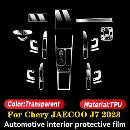 For Chery JAECOO J7 2023Equator Sport Car Interior Accessories Door Center Console Media Dashboard Navigation TPU Protector Film