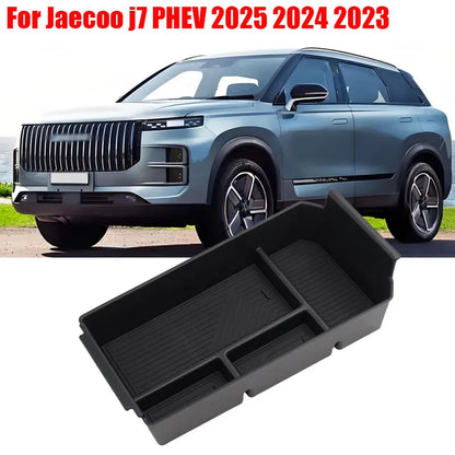 For Jaecoo J7 PHEV 2025 2024 2023 Armrest Storage Box ABS Central Organozer Tray Stowing Tidying Car Accessories