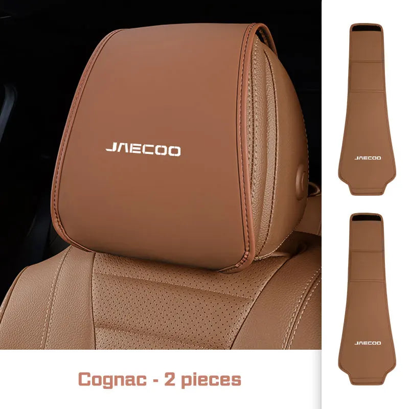 2025 For Chery Jaecoo J7 J8 2024 2023 Microfiber Leather Car Seat Headrest Protective Cover with Storage Bag Decor Accessories