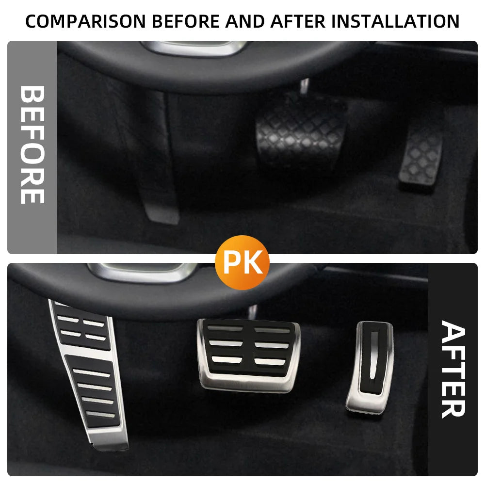 For Audi A7 S7 RS7 4G 2010-2017 A6 S6 RS6 C7 4G RHD Car Gas Fuel Brake Dead Rest Foot Pedal Cover Cap Pad Trim Auto Accessories