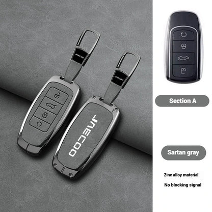 For Omoda JAECOO J7 2025 2024 Car Remote Control Key Case Cover Zinc Alloy Leather Protector Auto Keychain Accessories