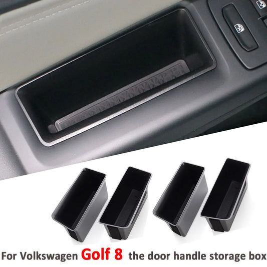 2Pcs Car Side Door Armrest Handle Storage Box for Volkswagen VW Golf 8 MK8 2020 2021 R Gti Gte Container Organizer Accessories