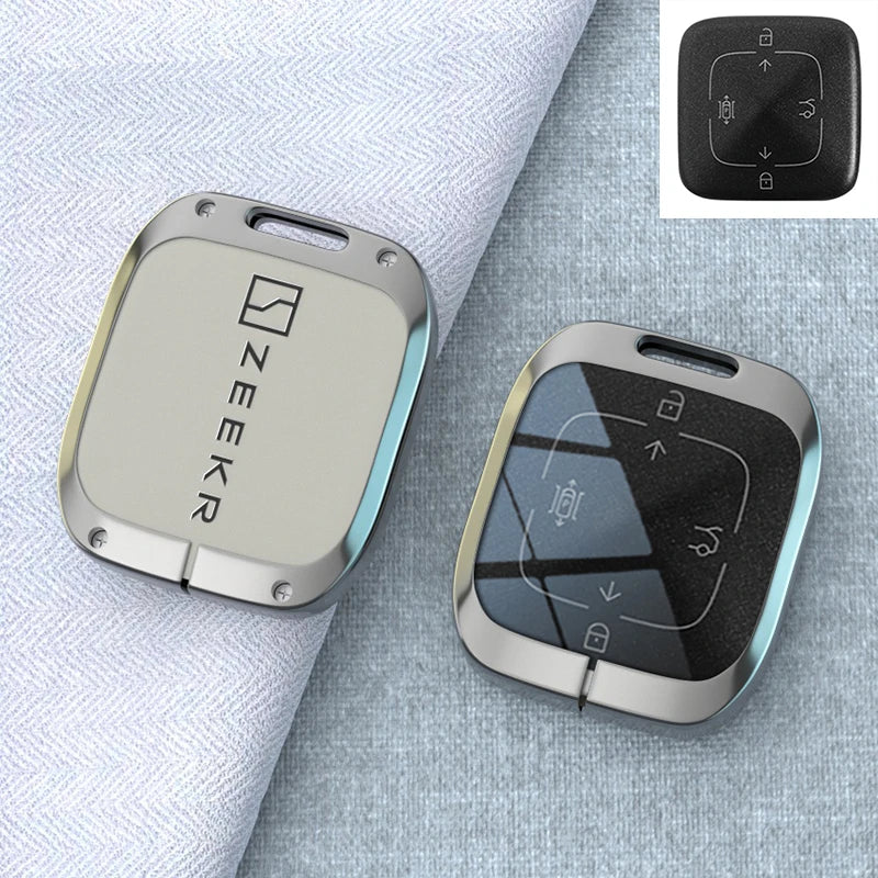 Zeekr 7X 001 007 009 X Keychain Car Remote Control Zinc Alloy Leather Key Case Cover