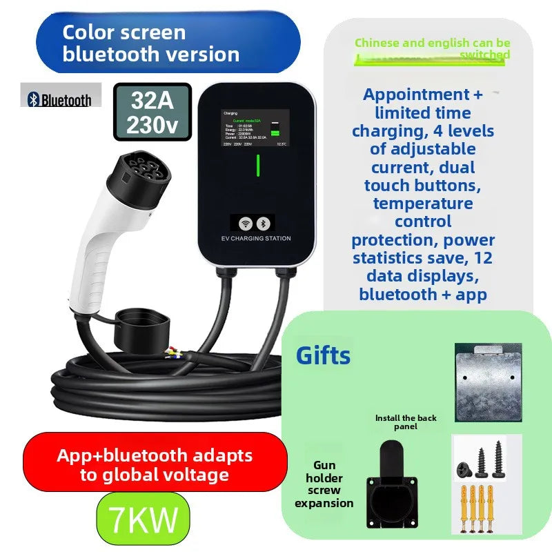 Bluetooth WiFi + APP charging pile 7KW11KW22KW AC gun EV electric car