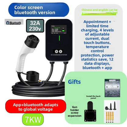 Bluetooth WiFi + APP charging pile 7KW11KW22KW AC gun EV electric car