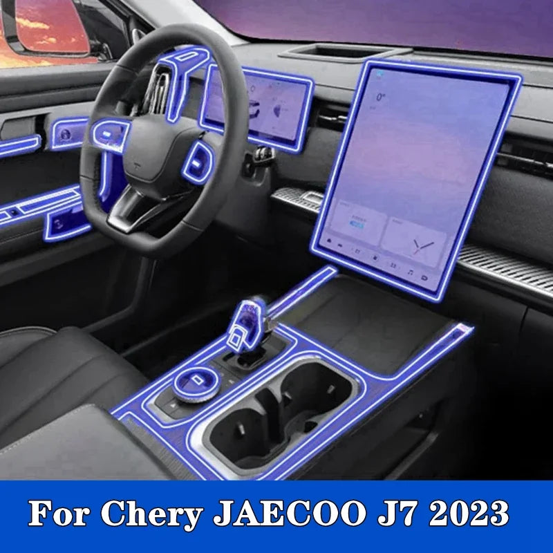 For Chery JAECOO J7 2023Equator Sport Car Interior Accessories Door Center Console Media Dashboard Navigation TPU Protector Film