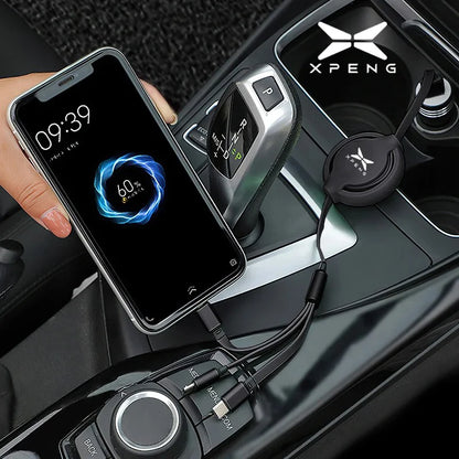 Car 100w Fast Charging Data Cable Scalable 3 In 1 Phone Charger USB Type C for Xpeng