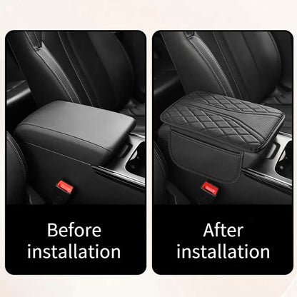 1 piece of PU leather car armrest box pad with side storage bag, fashionable armrest box pad for interior accessories