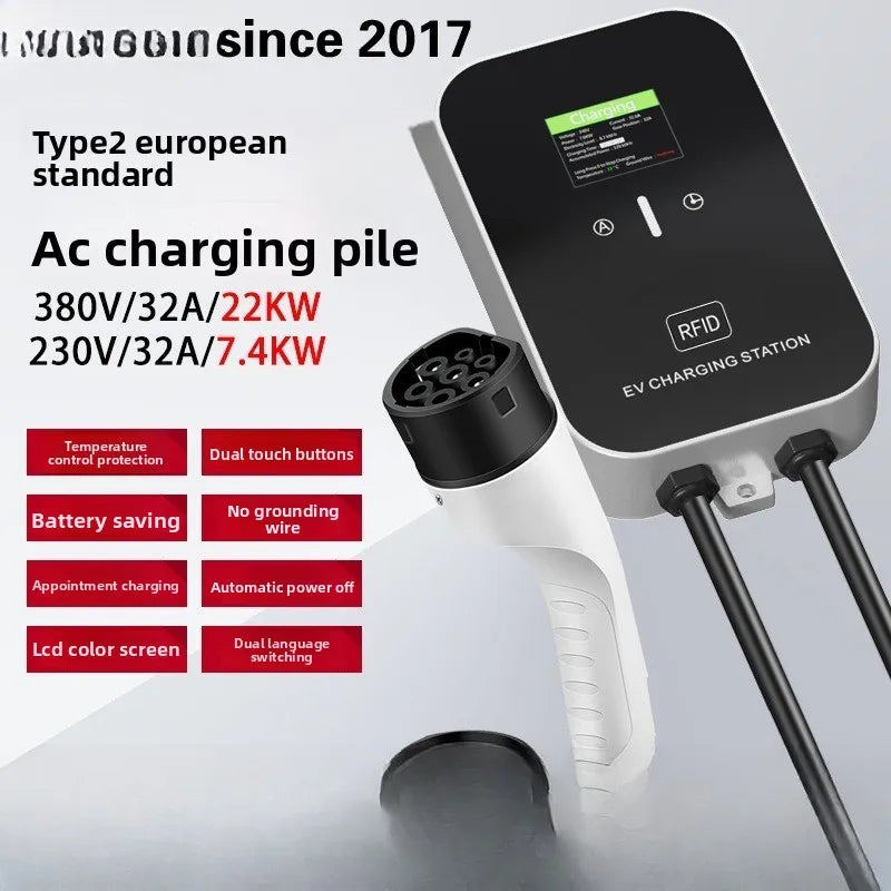 Bluetooth WiFi + APP charging pile 7KW11KW22KW AC gun EV electric car