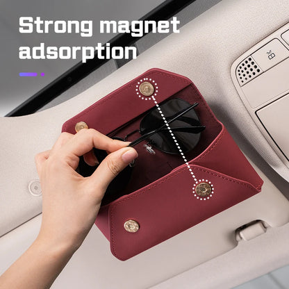 For Chery Jaecoo J7 J8 2025 Car Glasses Case Portable Leather Car Sunshade Sunglasses Holder Eyeglasses Storage Box Accessories