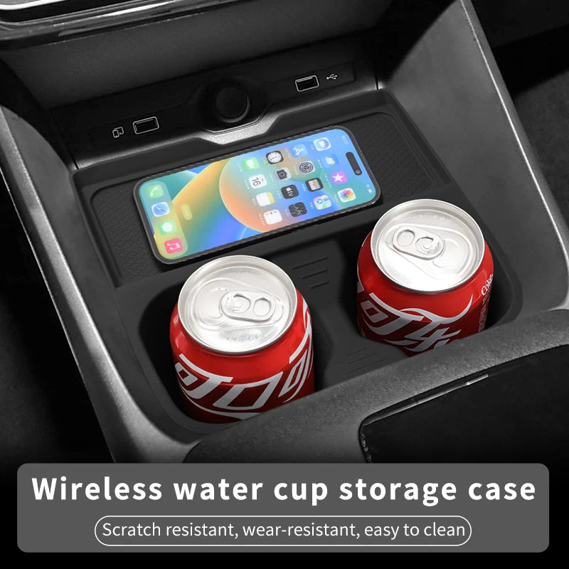 for MG3 MG 3 2023 2024 2025 Car Accessories Armrest Storage Box Center Console Wireless Cup Holder Stowing Tidying Black