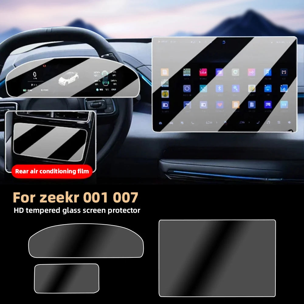 Zeekr 001 007 Navigation Instrument Air Conditioning Screen Protector HD Tempered Glass Film