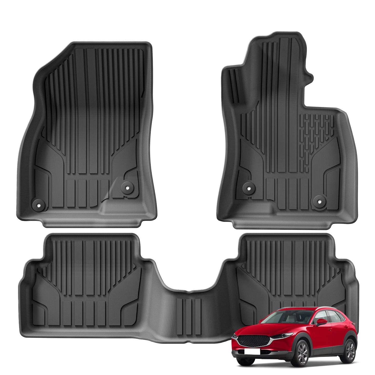 RHD Mazda 3 CX-30 DM 2WD 2019-2024 TPE 3D Car Floor Mats Trunk Pad