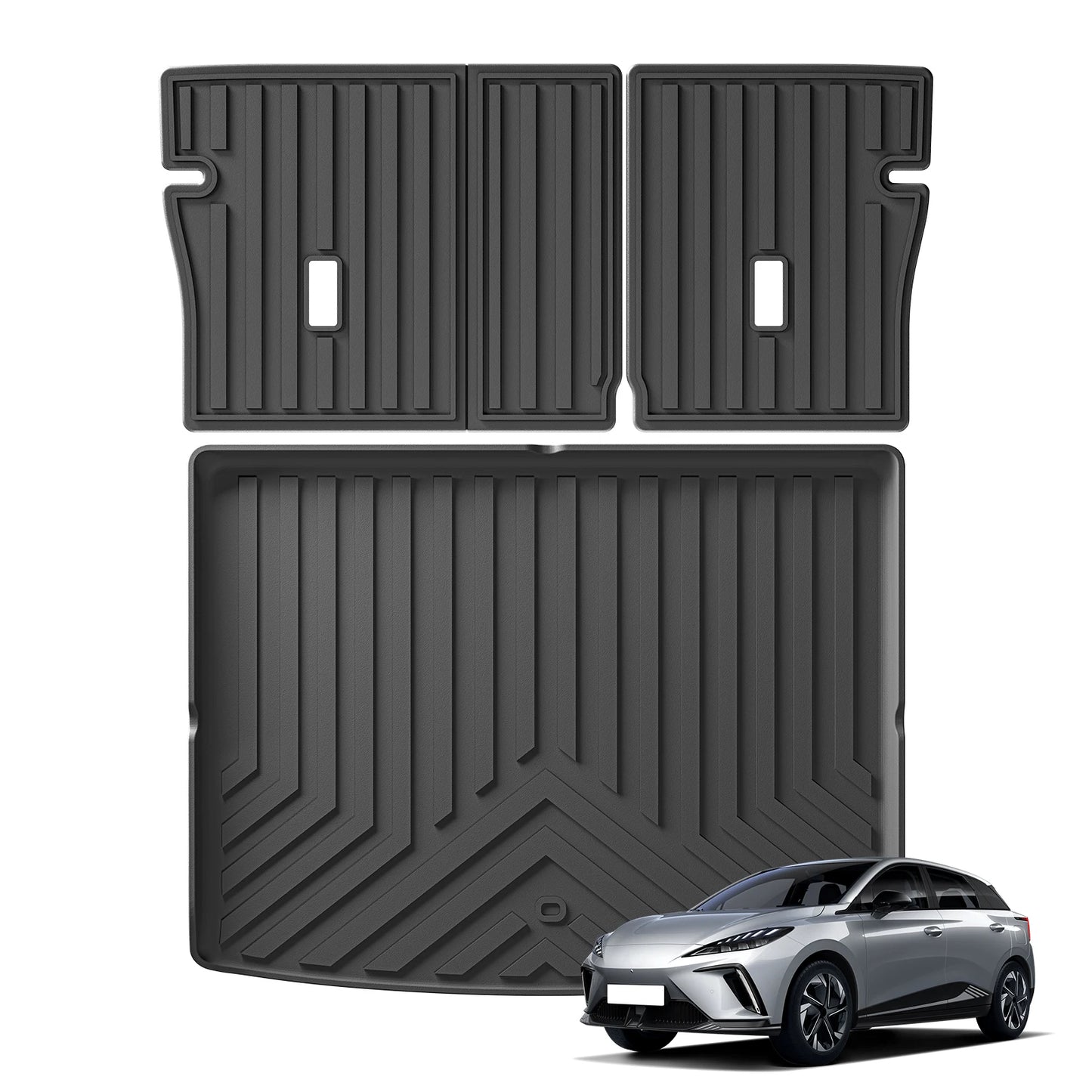 for MG 4 MG4 EV 2022-2024 TPE 3D Car Cargo Liner Trunk Pad Black All Weather Waterproof Accessories Left Wheel Drivet