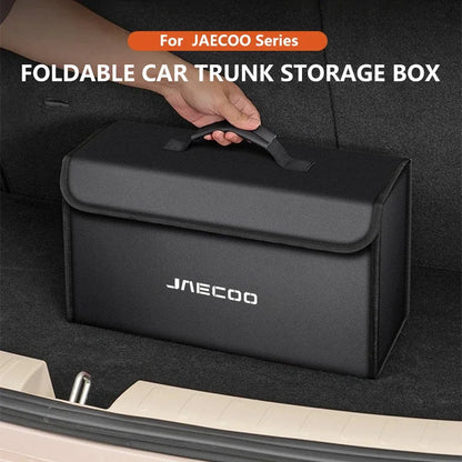 NEW Car Leather Trunk Storage Box Foldable Carbon Fiber For JAECOO OMODA J7 J8 JAECOO J5 J9 Organizer Bag Interior Accessories