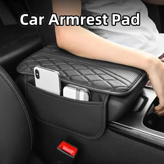 1 piece of PU leather car armrest box pad with side storage bag, fashionable armrest box pad for interior accessories