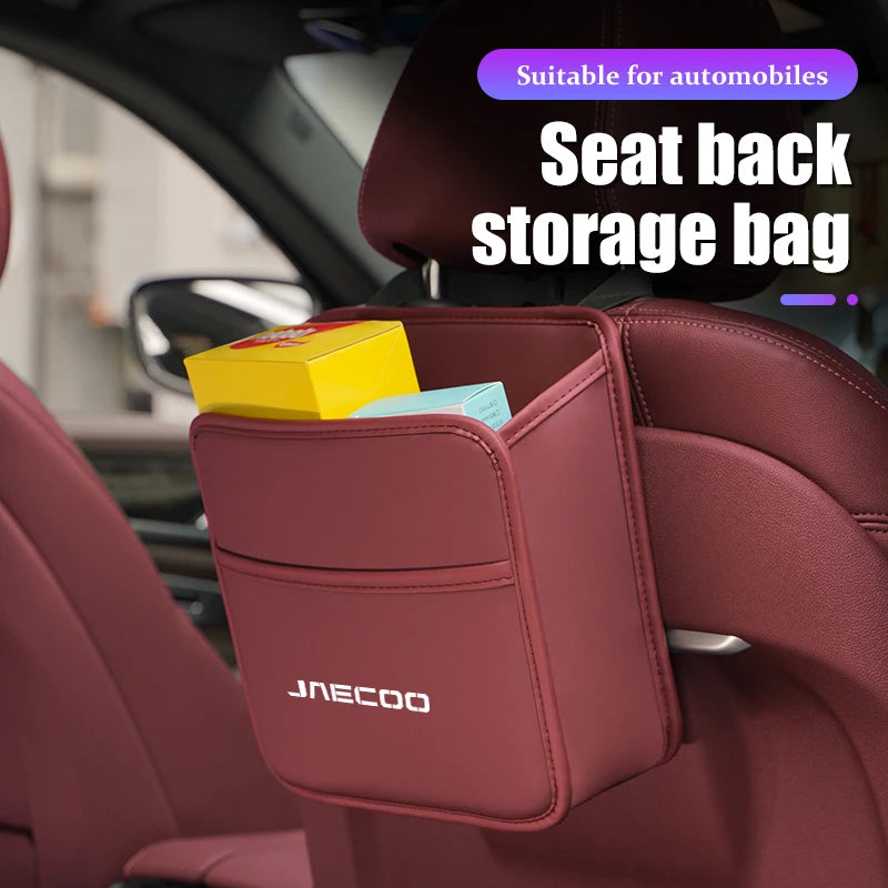 For Chery Jaecoo J7 J8 J5 6 Leather Car Seat Storage Bag Hanging Organizer Box Chery Tiggo 5 3 7 8 PRO 5X Arrizo A3 Accessories