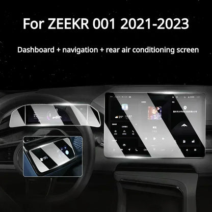 For ZEEKR 001 2023 2022 Tempered Glass Car Interior Navigation Entertainment Media Touch Center Display Screen Protective Film.