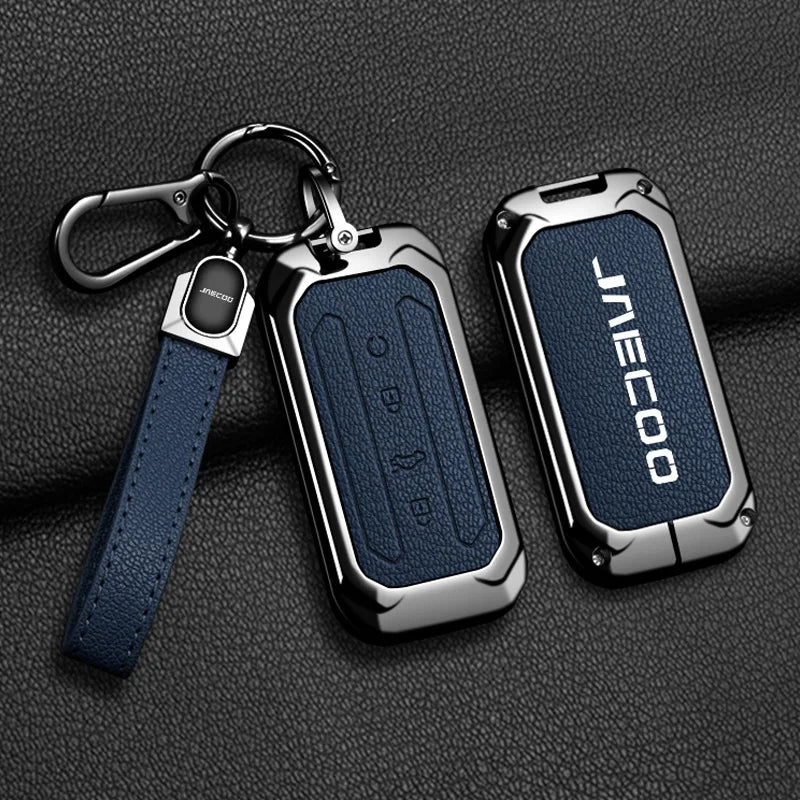 Car Zinc Alloy Leather Key Case Cover Holder For Chery Jaecoo J5 J7