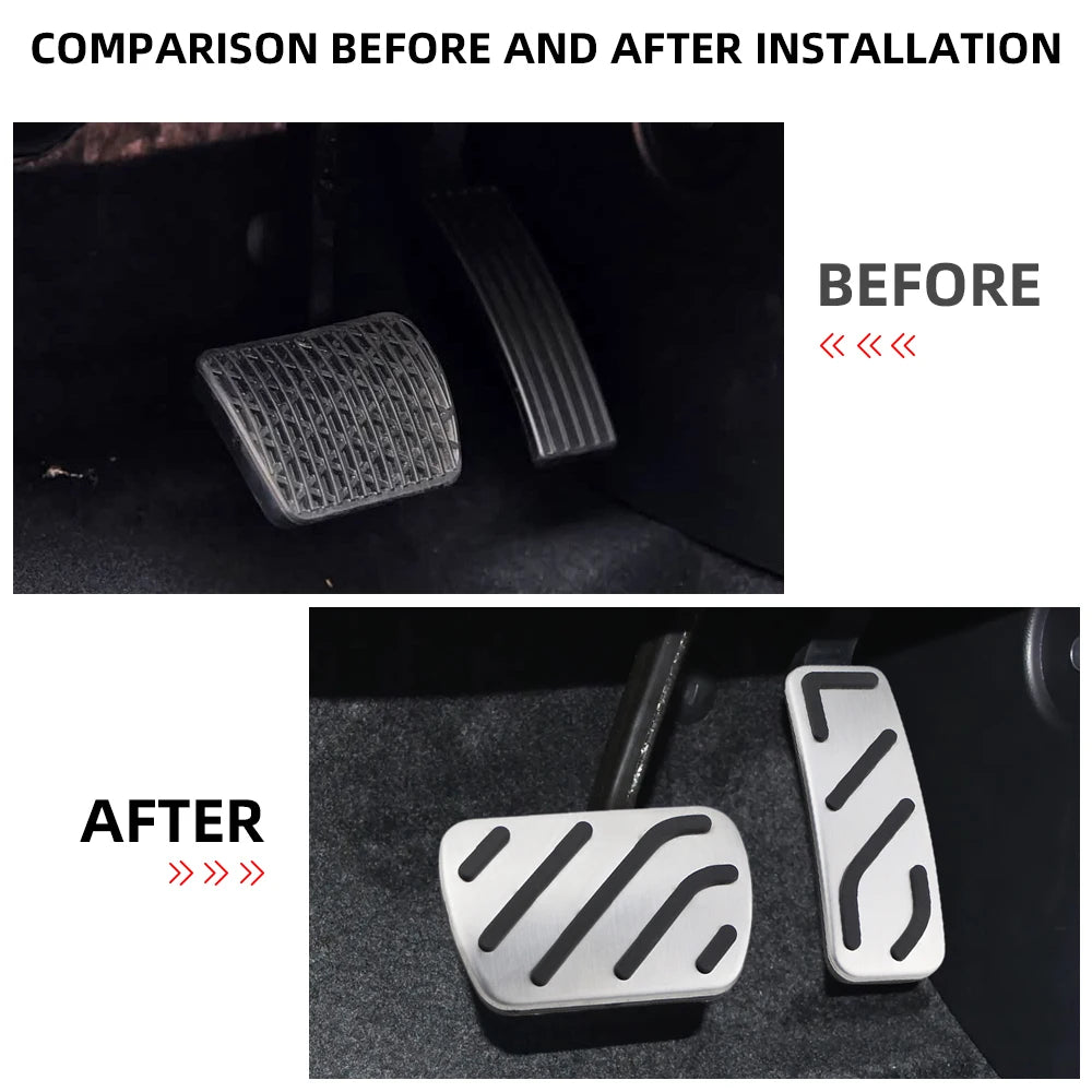 Stainless Steel Fuel Brake Pedal Cover for MG 3 MG3 2018-2023 AT No Drilling Non-Slip Car Pedals Accessories
