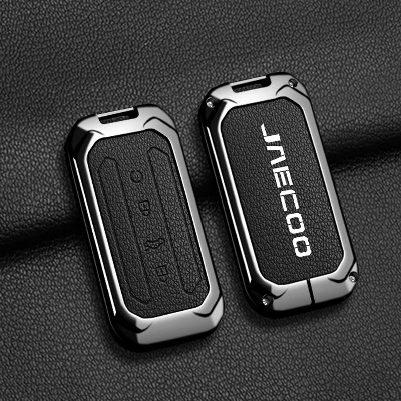 Car Zinc Alloy Leather Key Case Cover Holder For Chery Jaecoo J5 J7