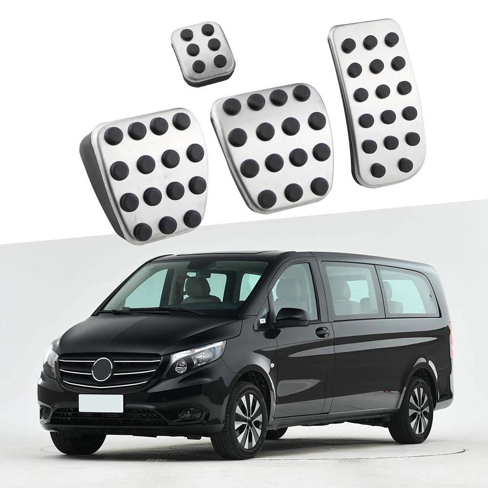 Gas Fuel Brake Pedal Pads Cover Mats for Mercedes Benz V Class Vito Metris Viano W639 W447 Car Styling Accessories