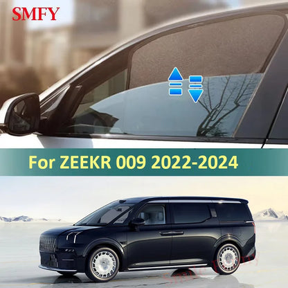 For ZEEKR 009 2022-2024 Car Sunshade Customized Sun Shade Side Window Sun Visor Heat Insulation Mesh Curtains Protection Cover.