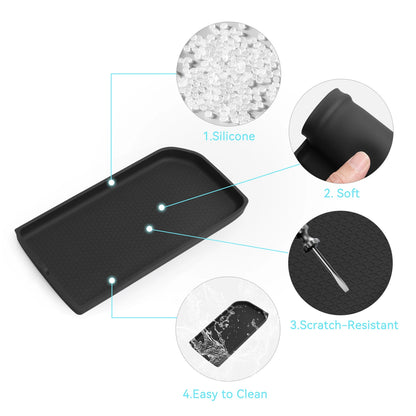 for MG3 MG 3 Thailand Version 2023-2025 Car Center Console Storage Pad Tray Silicone Organizer Accessories Tidying Black