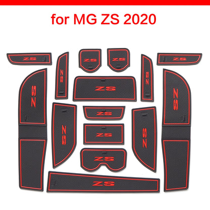 Anti-Slip Car Gate Slot Cup Mat for MG ZS 2017 - 2021 Door Groove Pad Cup Holder Interior Accessories Rubber