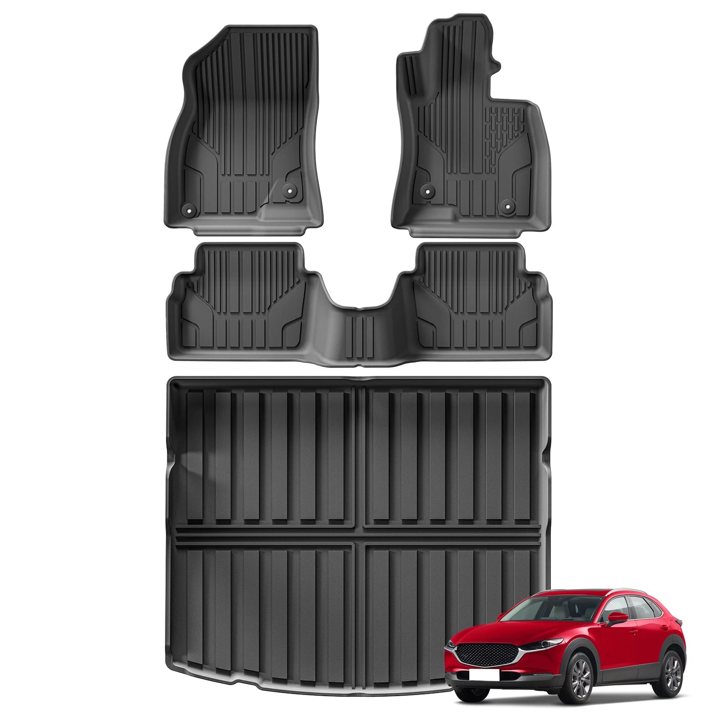 RHD Mazda 3 CX-30 DM 2WD 2019-2024 TPE 3D Car Floor Mats Trunk Pad