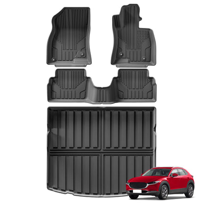 RHD Mazda 3 CX-30 DM 2WD 2019-2024 TPE 3D Car Floor Mats Trunk Pad