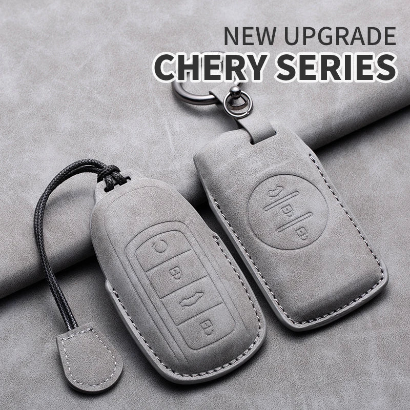 For Chery Jaecoo 7 J7 J8 phev 2025 2024 2023 Leather Car Key Cover Case Shell Protector Bag Keychain Keyring Car Accessories