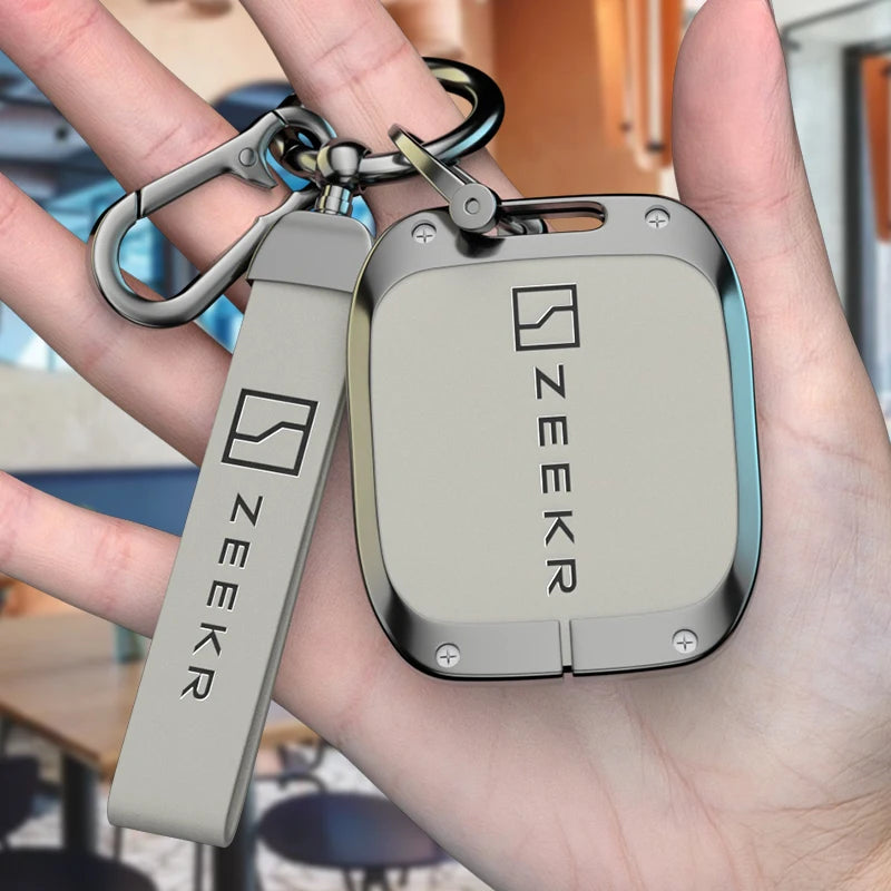 Zeekr 7X 001 007 009 X Keychain Car Remote Control Zinc Alloy Leather Key Case Cover