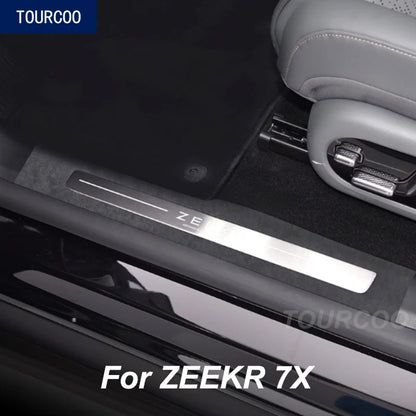 For ZEEKR 7X Suede Door Sill Protective Cover Stickers Car Interior Styling Door Sill Anti-kick Protective Stickers.