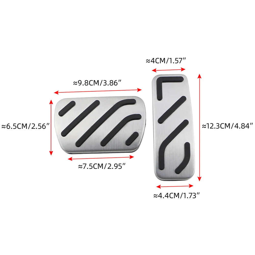 Stainless Steel Fuel Brake Pedal Cover for MG 3 MG3 2018-2023 AT No Drilling Non-Slip Car Pedals Accessories