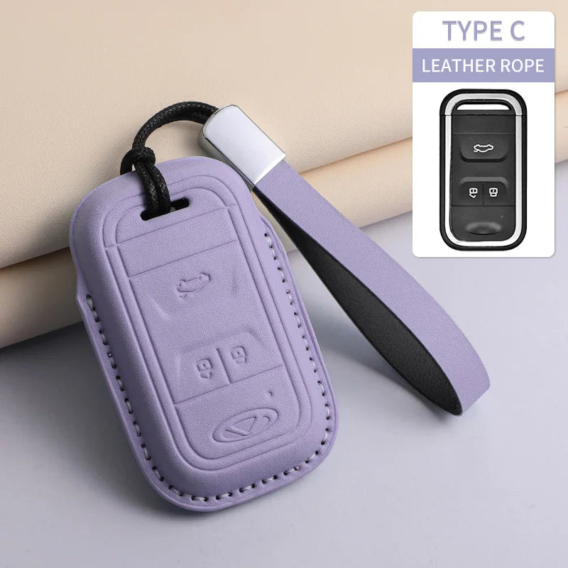 For Chery PU Car Keychain Shell Holder