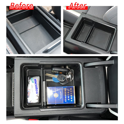 for MG4 MG 4 EV 2022-2024 Central Armrest Storage Box Car Center Console Tray Organizer Tidying Accessories